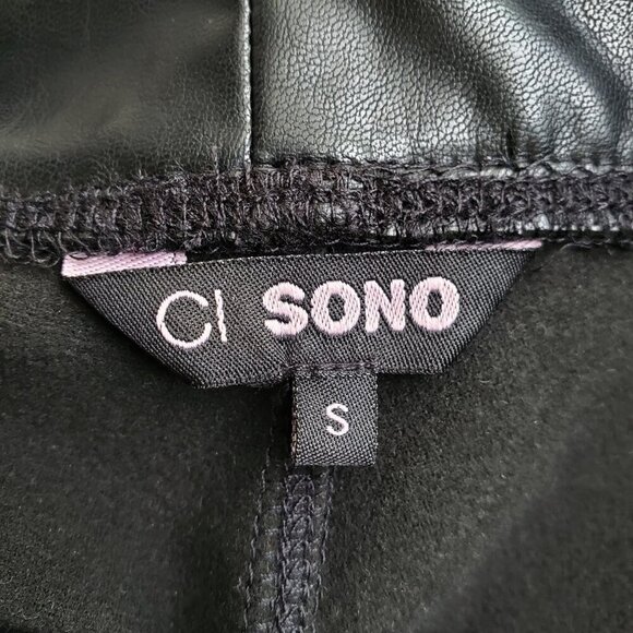 Ci Sono Curve Hugging Stretch Faux Leather Leggings High Rise Style PUP12 Goth S - Picture 14 of 15